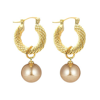 Fashion Favorite Parel Oorhangers Goudkleurig/Champagne