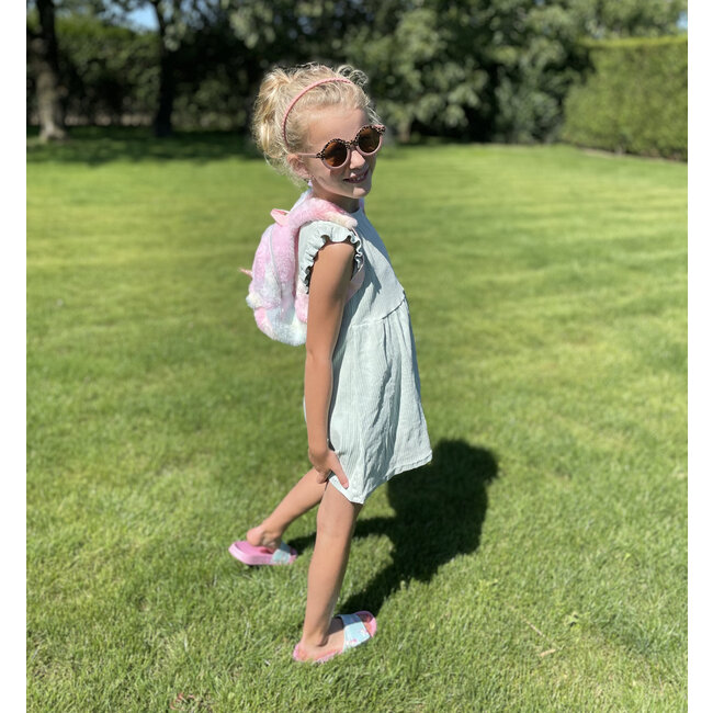 Unicorn Rugtas - Fluffy Groen/Geel | 22 x 20 x 12 cm | Polyester / Acryl