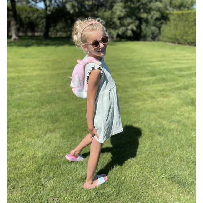 Unicorn Rugtas - Fluffy Paars/Roze | 22 x 16 cm | Polyester / Acryl