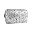 Fashion Favorite Toilettas Geometric Zilver - Klein | PU-Leder | 20,5 x 13 x 6,5 cm