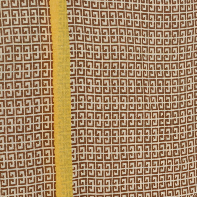 Sjaal Kyana - Bruin/Geel/Creme | Viscose | 180 x 90 cm