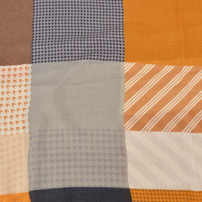 Sjaal Linna - Okergeel/Grijs | Viscose | 180 x 90 cm