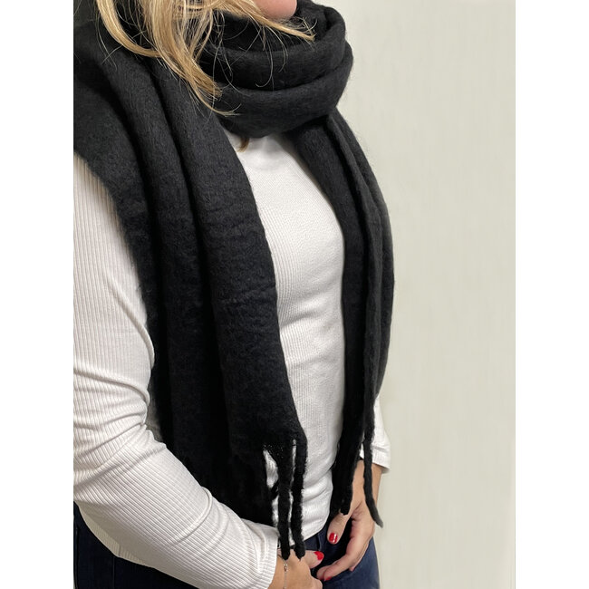 Winter Sjaal - Zwart | Polyester | 190 x 45 cm