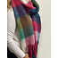 Fashion Favorite Sjaal Geblokt - Blauw/Roze | Polyester | 210 x 38 cm
