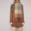 Sjaal Geblokt - Bruin/Groen | Polyester | 210 x 38 cm