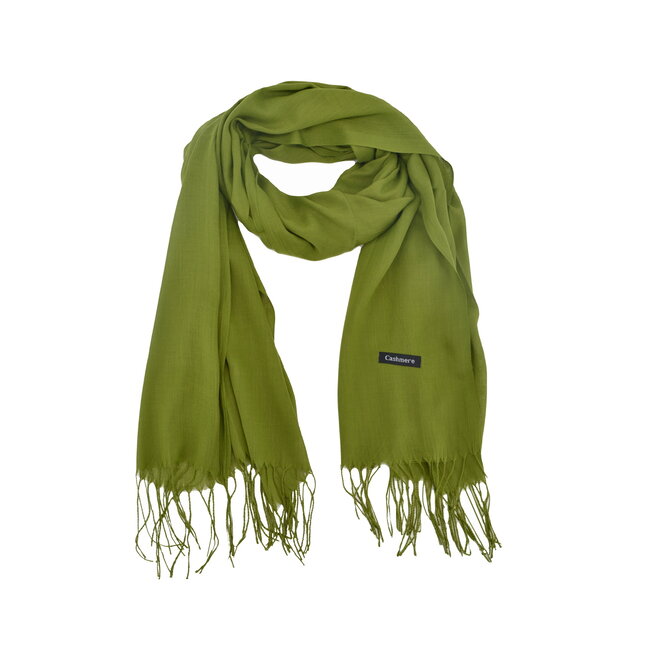 Fashion Favorite Pashmina Sjaal - Olijfgroen | Cashmere/Viscose | 180 x 70 cm