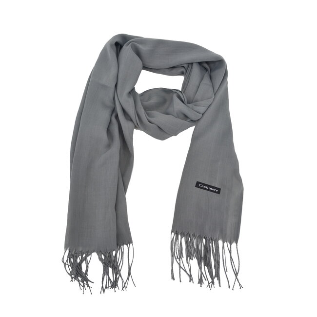 Pashmina Sjaal - Grijs  | Polyester | 180 x 70 cm