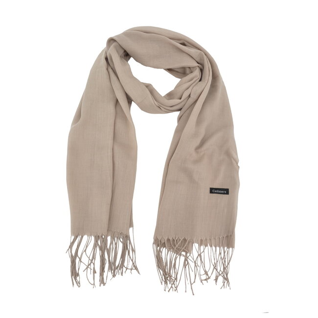 Pashmina Sjaal - Taupe | Polyester | 180 x 70 cm