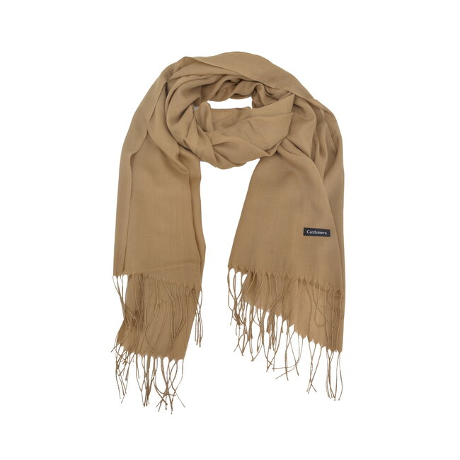 Fashion Favorite Pashmina Sjaal - Donkerbeige | Cashmere/Viscose | 180 x 70 cm