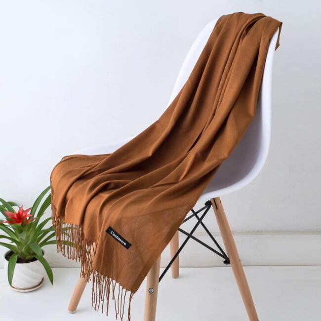Pashmina Sjaal - Cognac | Polyester | 180 x 70 cm