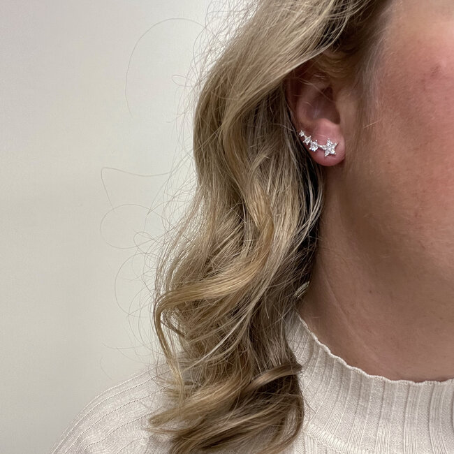 Earcuff Oorbellen Star - Zilverkleurig | Sterren | 20 x 6 mm