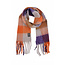 Fashion Favorite Sjaal Geblokt - Oranje/Lila | Polyester | 210 x 38 cm