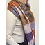Fashion Favorite Sjaal Geblokt - Oranje/Lila | Polyester | 210 x 38 cm