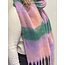 Fashion Favorite Sjaal Geblokt Lila/Groen | 210 x 38 cm