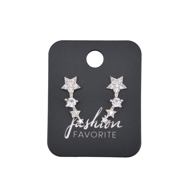 Earcuff Oorbellen Star - Zilverkleurig | Sterren | 20 x 6 mm