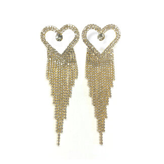 Fashion Favorite Sparkle Heart Oorbellen - Goudkleurig