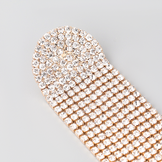 Lange Strass Oorhangers - Goudkleurig | 11,8 x 2,6 cm