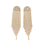 Lange Strass Oorhangers - Goudkleurig | 11,8 x 2,6 cm
