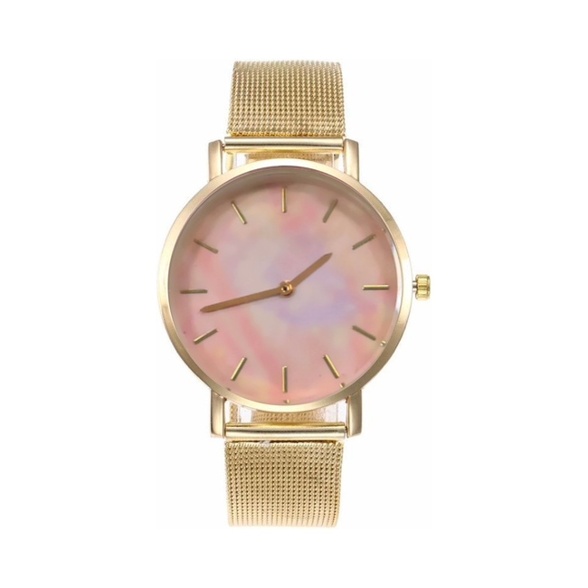 Fashion Favorite Galaxy Mesh Horloge - Rose/Goudkleurig | Staal | Ø 36 mm
