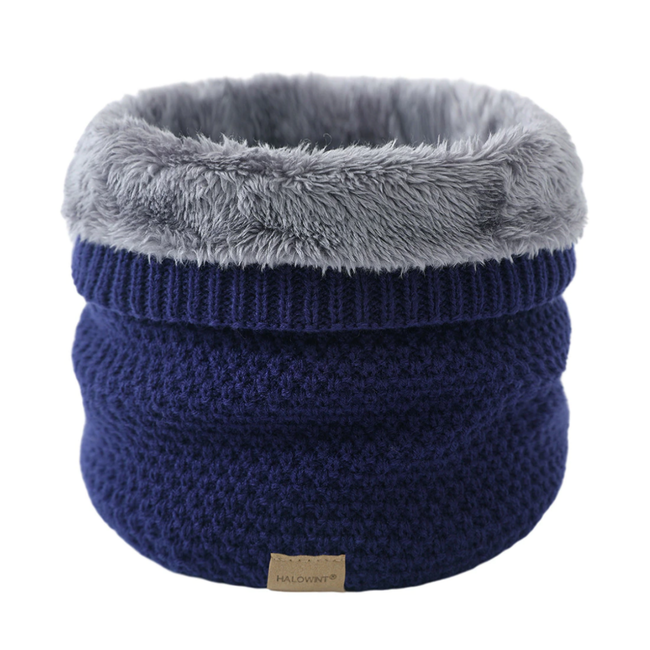 Fashion Favorite Colsjaal / Nekwarmer Blauw | Gebreid - Teddy Voering