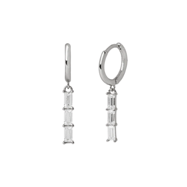 Fashion Favorite LILI Bar Oorbellen - White/Silver | 925 Silver