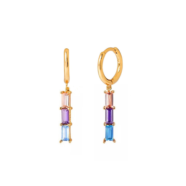 Fashion Favorite LILI Bar Oorbellen - Multi/Gold | 925 Silver