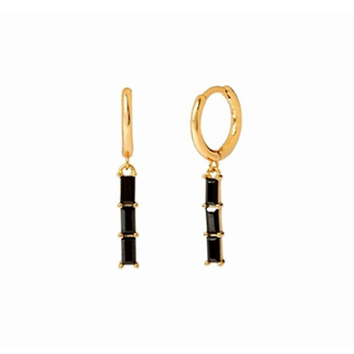 Fashion Favorite LILI Bar Oorbellen - Black/Gold