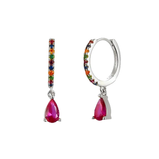 Fashion Favorite LELA Drop Oorbellen - Multi/Silver | 925 Silver