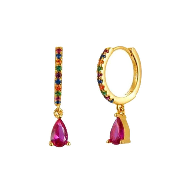 Fashion Favorite LELA Drop Oorbellen - Multi/Gold | 925 Silver