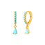 Fashion Favorite LELA Drop Oorbellen - Blue/Gold | 925 Silver