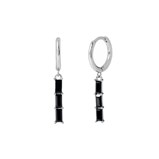 Fashion Favorite LILI Bar Oorbellen - Black/Silver