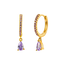 Fashion Favorite LELA Drop Oorbellen - Purple/Gold | 925 Silver