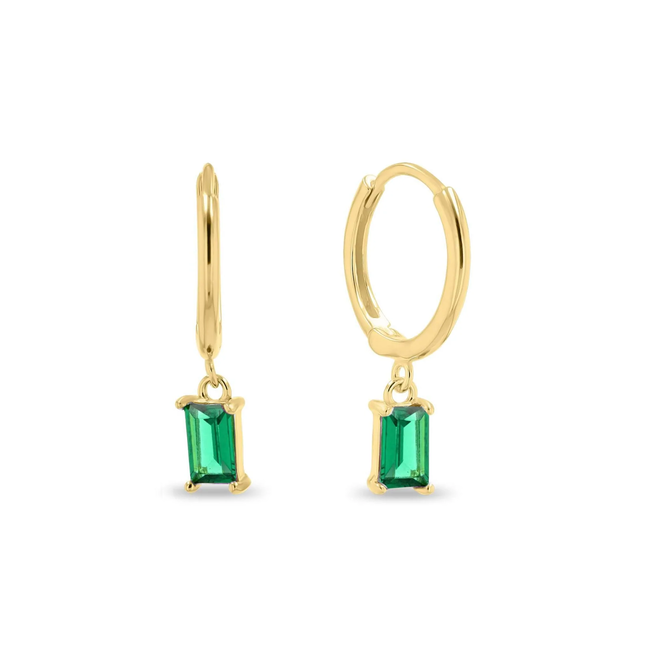 Fashion Favorite LOVI Square Oorbellen - Green/Gold | 925 Silver