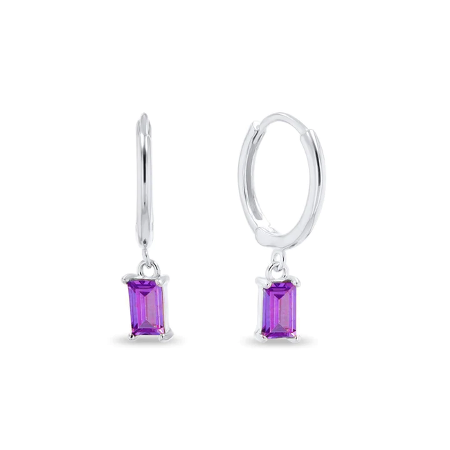 Fashion Favorite LOVI Square Oorbellen - Purple/Silver | 925 Silver