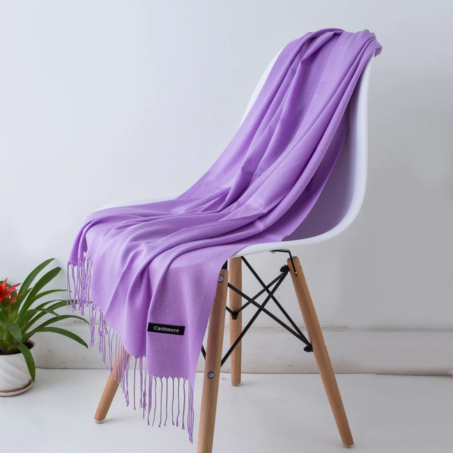 Pashmina Sjaal - Lila | Polyester | 180 x 70 cm