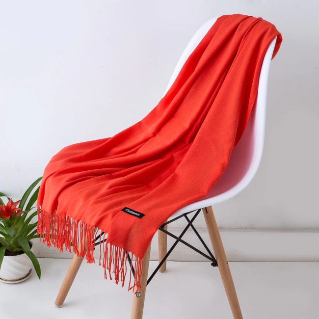 Pashmina Sjaal - Rood | Polyester | 180 x 70 cm