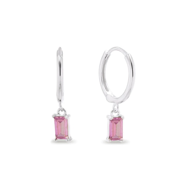 Fashion Favorite LOVI Square Oorbellen - Pink/Silver | 925 Silver