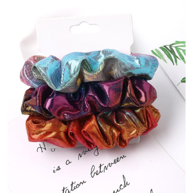 Haarelastiek Metallic | Mix 3 stuks | Scrunchie / Haarwokkel | Fashion Favorite