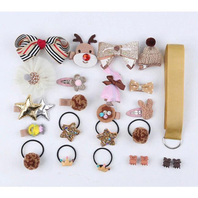 Kinder Clipjes/Elastiekjes Set - Goud