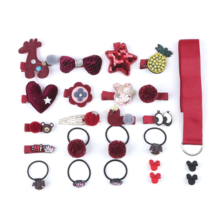 Fashion Favorite Kinder Clipjes/Elastiekjes Set - Rood