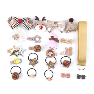 Fashion Favorite Kinder Clipjes/Elastiekjes Set - Goud