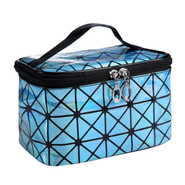 Fashion Favorite Toilettas Holo Geometric - Lichtblauw | 19,2 x 13 x 12,3 cm