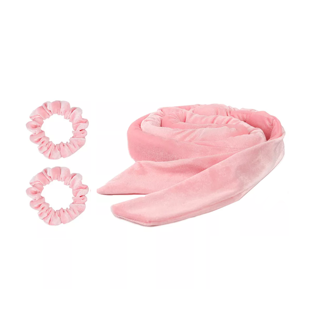 Fashion Favorite Velvet Haarkruller Roze | Curling Ribbon | Fluweel/Polyester