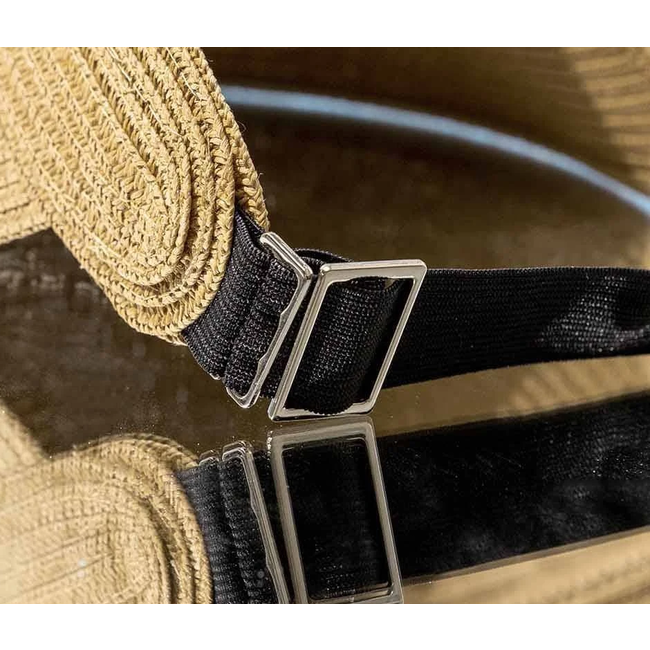 Zonneklep | Gevlochten Stro Beige