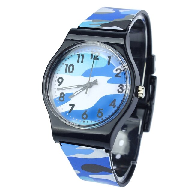 Army Kinderhorloge Blauw | Camouflage/Leger | Kunststof/Plastic