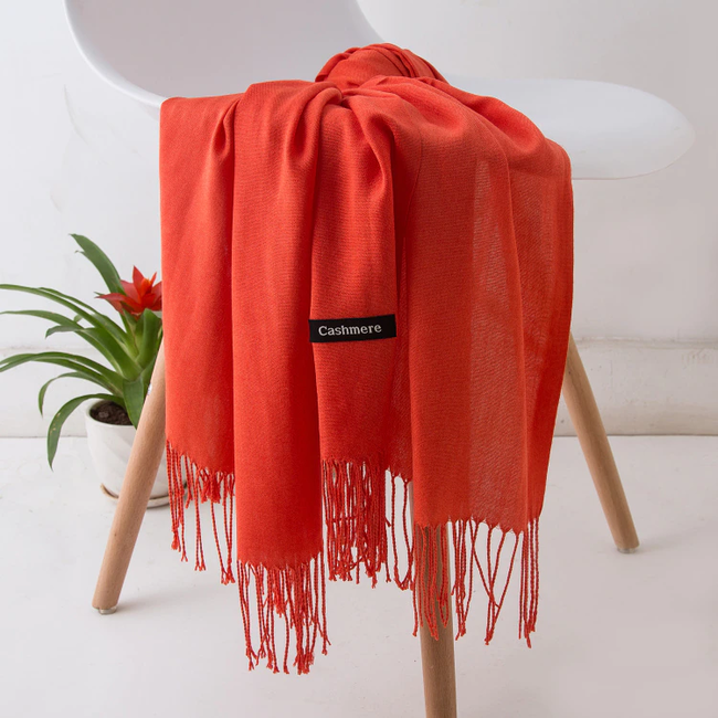 Pashmina Sjaal - Rood | Polyester | 180 x 70 cm