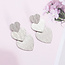 Fashion Favorite Three Heart Oorbellen | Zilverkleurig | 4,9 cm x 2,7 cm | Fashion Favorite