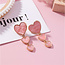 Fashion Favorite Jazz Heart Oorbellen | Roze/Goud  | 5 cm x  2,2 cm | Fashion Favorite