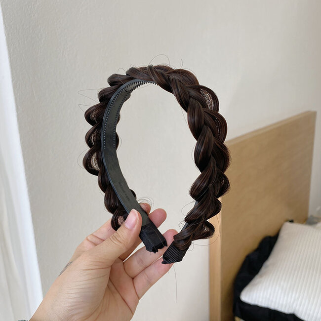 Vlecht Diadeem | Donkerbruin | Gevlochten Diadeem