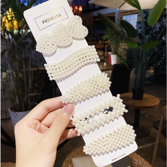 Haarspeldjes - Parel #2 | Set van 5 stuks | Fashion Favorite